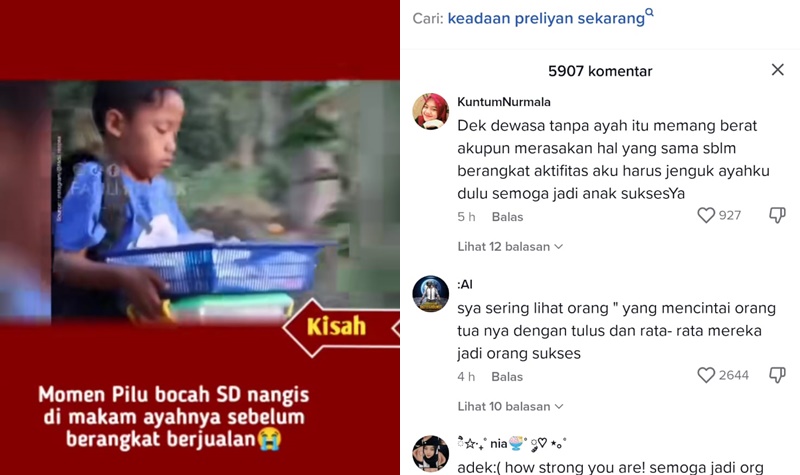 Cekricek.id, Berita Viral - Momen Haru Bocah SD Nangis di Kuburan Ayah
