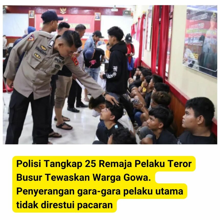 Cekricek.id, Berita Viral - Aksi teror dilakukan oleh sejumlah remaja asal Gowa, Sulawesi Selatan karena tidak direstui pacaran.