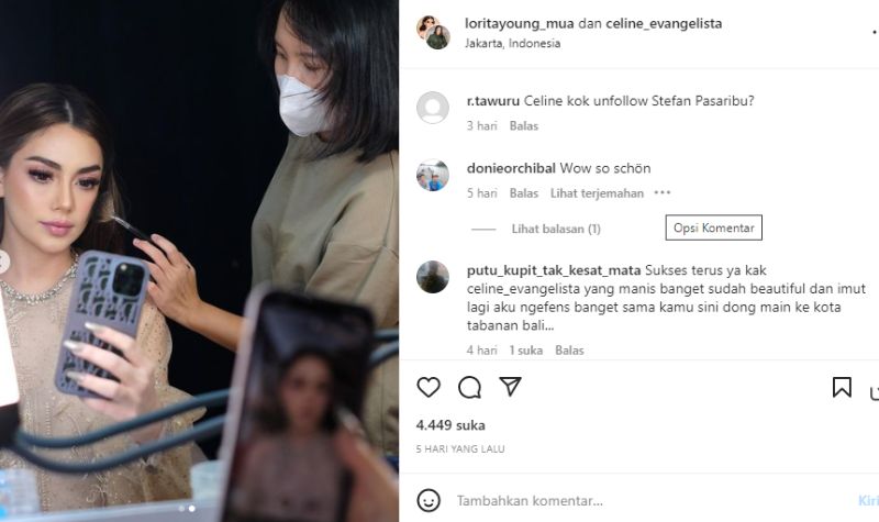 Cekricek.id, Berita Artis dan Berita Seleb - Foto penuh pesona yang diunggah Celine Evangelista kembali menjadi sorotan netizen