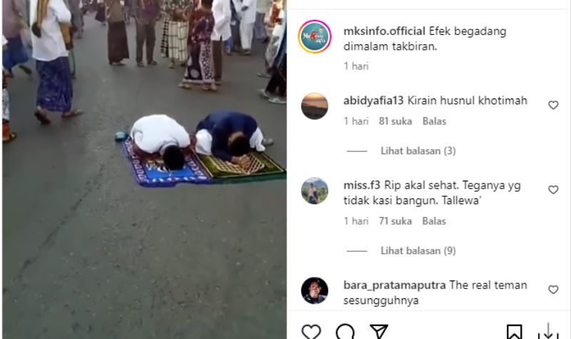 Cekricek.id, Berita Viral - Momen kocak lebaran termasuk dalam hal yang tidak mudah dilupakan bagi semua kalangan, tidur saat salat ied