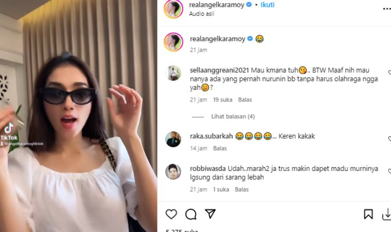Cekricek.id, Berita Artis dan Berita Seleb - Tampaknya model cantik Angel Karamoy tidak akan mempan digombali netizen, khususnya kaum pria