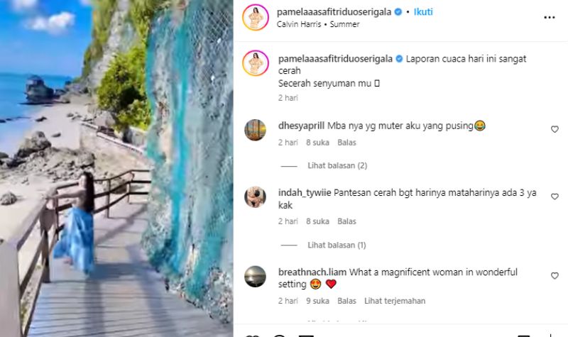 Cekricek.id, Berita Artis dan Berita Seleb - Hanya melihat bodi Pamela Safitri dari arah samping ternyata berhasil membuat netizen keringatan.