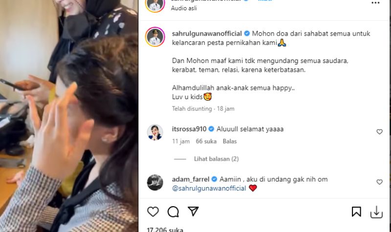 Cekricek.id, Berita Artis dan Berita Seleb - Sosok pemeran Sahrul Gunawan kita harus melepas status sebagai seorang duda. 