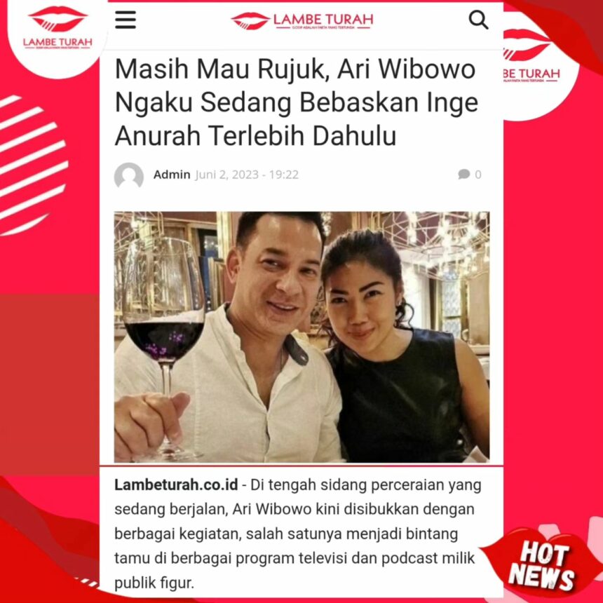 Cekricek.id, Berita Artis dan Berita Seleb - Ari Wibowo kini kembali mengungkit terkait mantan istri yaitu Inge Anugerah tentang kemungkinan rujuk