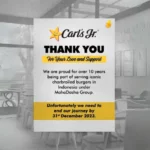Cekricek.id - Carl's Jr Menutup Gerai di Indonesia: Akhir dari Sebuah Perjalanan