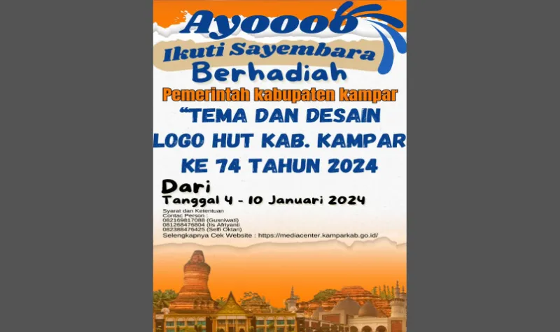 Cekricek, Berita Kampar Hari Ini dan Berita Riau Hari Ini: Pemkab Kampar Adakan Sayembara Desain Logo dan Tema Hari Jadi Kabupaten Kampar Ke-74