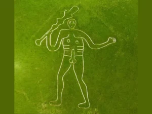 Cekricek.id - Ukiran Pria Botak Telanjang Diduga Hercules Ditemukan di Lereng Bukit Cerne Abbas, Inggris