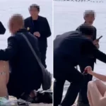 3 Pria Tua Paksa Wanita Berbikini Foto Bareng di Pantai, Netizen Geram