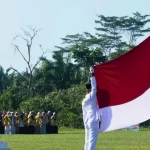 Upacara peringatan 117 tahun Perang Manggopoh di Lapangan GOR Buya Hamka Manggopoh Kabupaten Agam