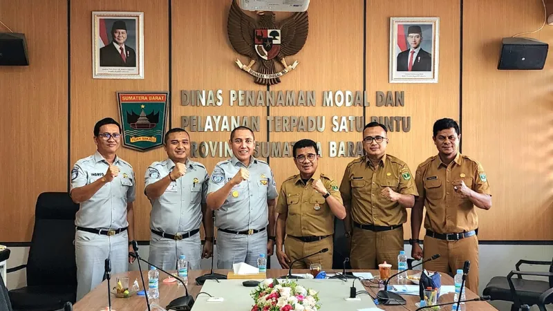 Kepala Kanwil Jasa Raharja Sumbar bertemu Kepala DPMPTSP Sumbar membahas kerjasama strategis perlindungan transportasi umum