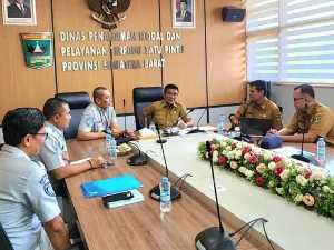 Kepala Kanwil Jasa Raharja Sumbar bertemu Kepala DPMPTSP Sumbar membahas kerjasama strategis perlindungan transportasi umum