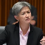 Menteri Luar Negeri Australia Penny Wong memberikan pernyataan pers terkait dukungan Australia terhadap serangan AS ke Iran