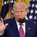 Presiden Donald Trump memberikan pernyataan di Gedung Putih terkait gencatan senjata Iran-Israel