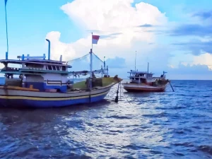 Kapal nelayan purse seine berlayar di perairan Indonesia