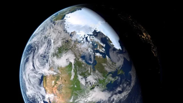Ilustrasi planet Bumi dilihat dari antariksa
