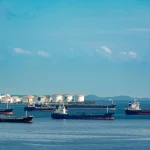 Ilustrasi kapal-kapal tanker berlabuh di perairan, bukan foto kapal Vela Nova