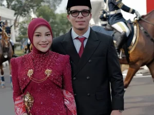 Atta Halilintar bersama Aurel Hermansyah di kompleks Istana Kepresidenan, Senin (17/8/2026).