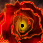 Ilustrasi 'bintang lubang hitam', objek astrofisika baru gabungan bintang masif dan lubang hitam di alam semesta awal.