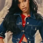 Cardi B mengenakan jaket denim dalam unggahan Instagram resminya
