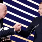 Presiden UEFA Aleksander Ceferin dalam sebuah acara resmi sepak bola Eropa.