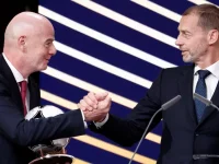 Presiden UEFA Aleksander Ceferin dalam sebuah acara resmi sepak bola Eropa.