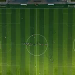 Ilustrasi lapangan sepak bola dilihat dari atas