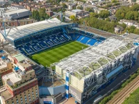 Pemandangan udara Stadion Stamford Bridge di London