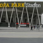 Pintu masuk Europa-Park Stadion di Freiburg