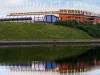Stadium of Light Sunderland terlihat dari seberang sungai