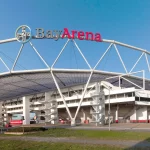 Bangunan BayArena milik Bayer Leverkusen dari luar