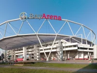 Bangunan BayArena milik Bayer Leverkusen dari luar