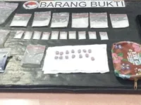 Barang bukti sabu dan pil ekstasi kasus bandar narkoba Bengkulu