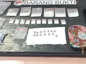 Barang bukti sabu dan pil ekstasi kasus bandar narkoba Bengkulu