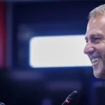 Pelatih FC Barcelona Hansi Flick dalam konferensi pers jelang laga pembuka LaLiga.