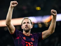 Penyerang Bayern Muenchen Harry Kane, peraih penghargaan Pesepak Bola Terbaik Jerman 2026.