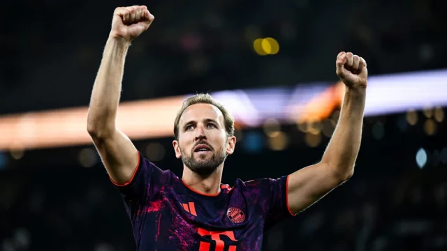 Penyerang Bayern Muenchen Harry Kane, peraih penghargaan Pesepak Bola Terbaik Jerman 2026.
