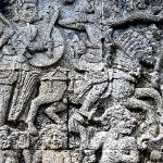 Relief Indrajit sebagai pemanah berkuda di Candi Panataran, Jawa Timur.