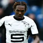 Bek muda Prancis Jeremy Jacquet di lapangan sepak bola