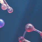 Ilustrasi abstrak struktur molekul material nano