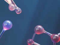 Ilustrasi abstrak struktur molekul material nano