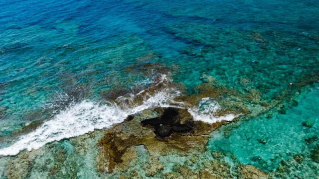 Garis pantai tropis dilihat dari udara