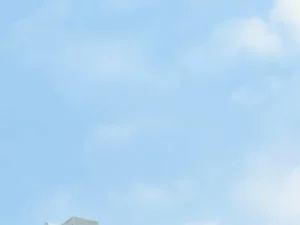 Ilustrasi peluncur rudal militer di bawah langit cerah