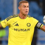 Cristiano Ronaldo tampil membela Al Nassr dalam laga Liga Profesional Arab Saudi melawan Al Riyadh.
