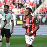 Pemain Manchester United dan AC Milan dalam laga persahabatan di Wroclaw