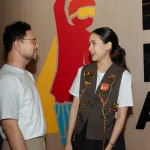 Maudy Ayunda berbincang di area Festival Pahlawan Anak