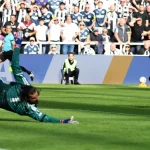 Anthony Elanga tampil bersama Newcastle United saat menghadapi Liverpool di Liga Primer Inggris.
