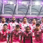 Starting XI Inter Miami berpose sebelum laga Leagues Cup tanpa Lionel Messi
