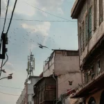 Jalan sempit berbatu di kawasan kota tua Damaskus, Suriah