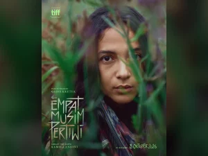 Poster teaser Empat Musim Pertiwi menampilkan Putri Marino sebagai Pertiwi