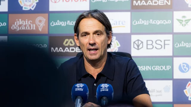 Pelatih Al Hilal Simone Inzaghi dalam konferensi pers Roshn Saudi League